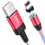 USB Кабель U90 Lightning, Hoco, Магнитный, красный