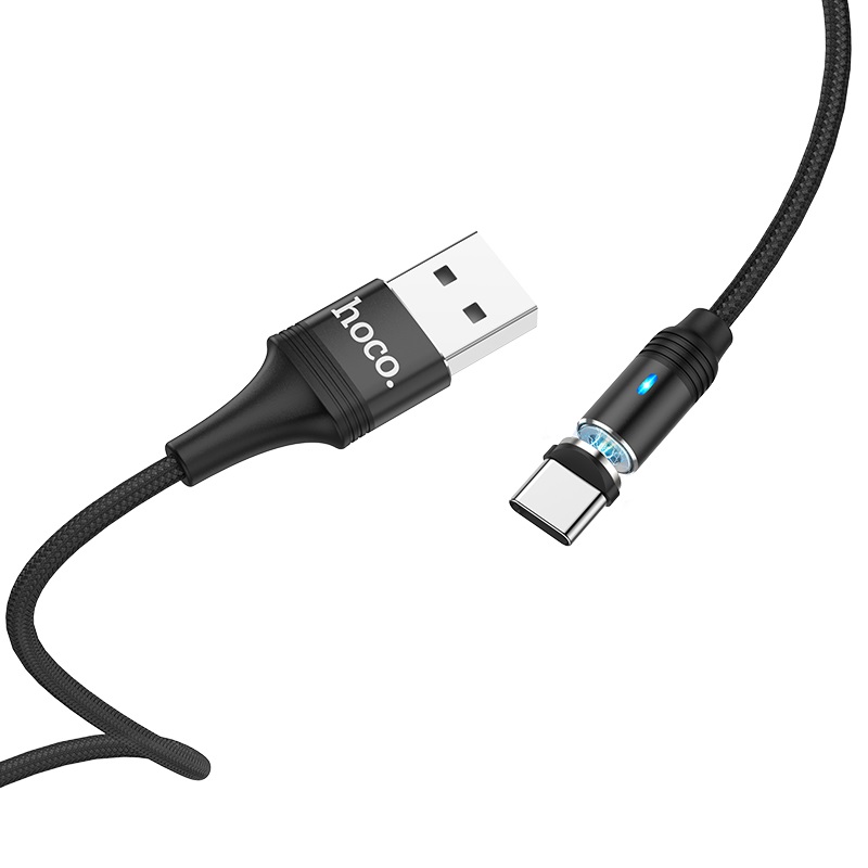 USB Кабель U76 Type-C, Hoco, Магнитный, черный
