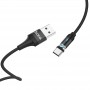 USB Кабель U76 Type-C, Hoco, Магнитный, черный