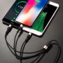 USB Кабель X26 Lightning + Micro + Type-C, Hoco, черно-золотой