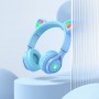 Беспроводные наушники Hoco W39, с ушками, голубой