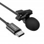 Микрофон Hoco L14, Type-C, Lavalier, петличный, черный Микрофон Hoco L14, Type-C, Lavalier, петличный, черный