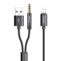 Аудио Кабель Lightning - Jack 3.5mm + USB Yesido YAU-18