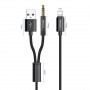Аудио Кабель Lightning - Jack 3.5mm + USB Yesido YAU-18