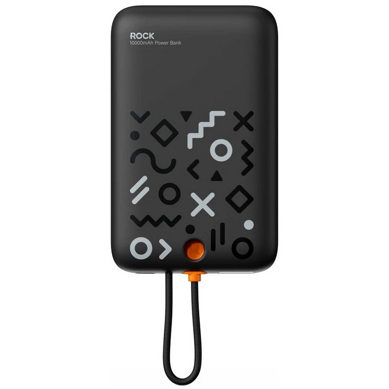 MagSafe Power Bank Rock P28 RWC-8897, PD20W 10000mAh, черный с рисунком MagSafe Power Bank Rock P28 RWC-8897, PD20W 10000mAh, черный с рисунком