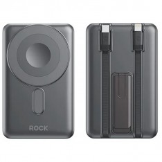 MagSafe Power Bank Rock P50, PD20W 10000mAh, 5 в 1, сертификат ССС, темно-серый 