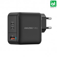 Сетевое зарядное AMAZINGThing GaN Thunder Pro 66W 1 USB 2 Type-C Black Euro
