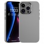 Чехол из экокожи для iPhone 15 Pro Max, Benks Vintage Vegan Leather Case, светло серый