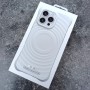 Для iPhone 16 чехол BuckSuiti с MagSafe и усиленными углами, волна, белый