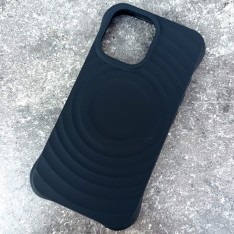 Для iPhone 16 чехол BuckSuiti с MagSafe и усиленными углами, волна, черный