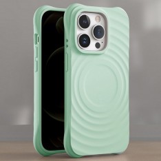 Для iPhone 16 Pro чехол BuckSuiti с MagSafe и усиленными углами, волна, ментол