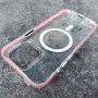 Для iPhone 15 Pro чехол BuckSuiti со стразами прозрачно-розовый