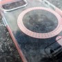 Для iPhone 15 Pro чехол BuckSuiti со стразами прозрачно-розовый