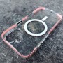 Для iPhone 16 чехол BuckSuiti со стразами прозрачно-розовый