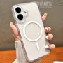 Для iPhone 16 чехол BuckSuiti с MagSafe, PC, прозрачный с белым