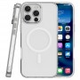 Для iPhone 16 Pro Max чехол BuckSuiti с MagSafe, PC, прозрачный с белым