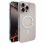 Для iPhone 16 Pro Max чехол BuckSuiti с MagSafe, PC, прозрачный с белым
