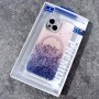 Для iPhone 15 чехол BuckSuiti прозрачный с фиолетовыми блестками