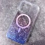 Для iPhone 16 Pro чехол BuckSuiti прозрачный с фиолетовыми блестками