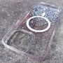 Для iPhone 16 Pro чехол BuckSuiti прозрачный с фиолетовыми блестками