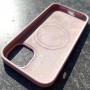 Для iPhone 15 силиконовый чехол с держателем карт, розовый