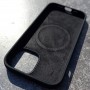 Для iPhone 15 Pro силиконовый чехол с держателем карт, черный