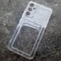 Прозрачный силиконовый чехол с отделом для карт, для Samsung A34 Прозрачный силиконовый чехол с отделом для карт, для Samsung A34