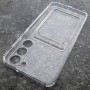 Прозрачный силиконовый чехол с отделом для карт, для Samsung S23 Plus