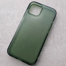 Матовый чехол с силиконовыми гранями для iPhone 14 DFans M02 зеленый