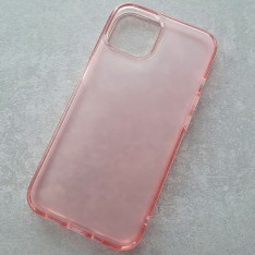 Матовый чехол с силиконовыми гранями для iPhone 14 DFans M02 розовый