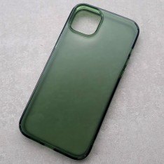 Матовый чехол с силиконовыми гранями для iPhone 14 Plus DFans M02 зеленый