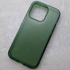Матовый чехол с силиконовыми гранями для iPhone 14 Pro DFans M02 зеленый