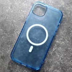 Чехол с поддержкой MagSafe для iPhone 14 Plus DFans M01 голубой матовый