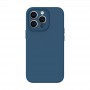 Чехол для iPhone 15 Pro max, силиконовый синий с поддержкой Magsafe защита камеры