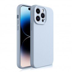 Чехол для IPhone 15 Pro max, силиконовый голубой, защита камеры, Magsafe