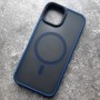 Чехол с поддержкой MagSafe для iPhone 14 DFans M03 матовый тонированный синий