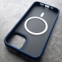 Чехол с поддержкой MagSafe для iPhone 14 DFans M03 матовый тонированный синий