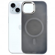 Чехол с MagSafe PC+TPU для iPhone 15, матовый с серый