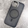 Чехол с MagSafe PC+TPU для iPhone 15, матовый с черным