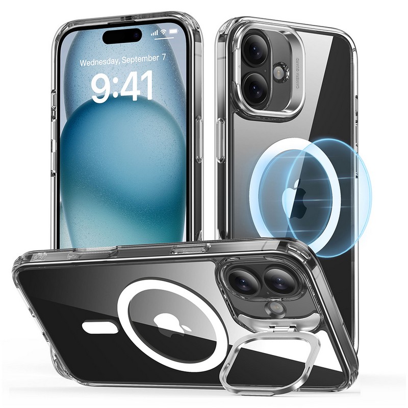 Чехол для iPhone 16 ESR Classic Hybrid Case with Stash Stand, MagSafe, прозрачный Чехол для iPhone 16 ESR Classic Hybrid Case with Stash Stand, MagSafe, прозрачный