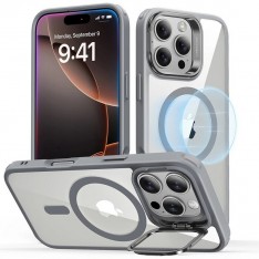 Чехол для iPhone 16 Pro ESR Classic Hybrid Case with Stash Stand, MagSafe, Clear Gray (прозрачно-серый)