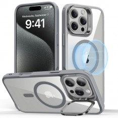 Чехол для iPhone 16 Pro Max ESR Classic Hybrid Case with Stash Stand, MagSafe, прозрачный с серым