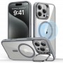 Чехол для iPhone 16 Pro Max ESR Classic Hybrid Case with Stash Stand, MagSafe, прозрачный с серым