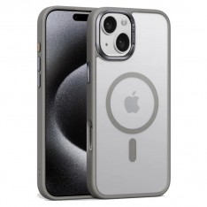 Чехол Magsafe для iPhone 15 Imiko Premium Matte Case Metal Frame, Titan Gray (серый)