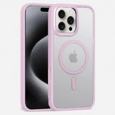 Чехол Magsafe для iPhone 16 Pro Imiko Premium Matte Case Metal Frame, Pink (розовый)