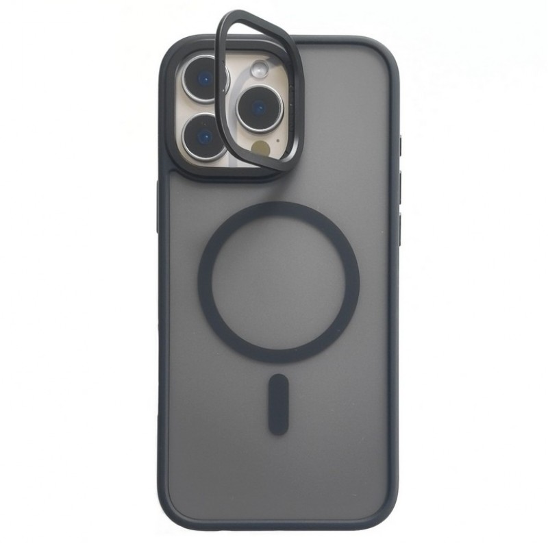Чехол Magsafe для iPhone 16 Pro Max Imiko Premium Matte с рамкой подставкой , Black (черный) Чехол Magsafe для iPhone 16 Pro Max Imiko Premium Matte с рамкой подставкой , Black (черный)