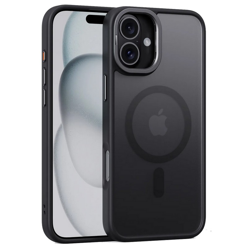 Чехол Magsafe для iPhone 16 Imiko Premium Matte with Frame-Stand, Black (черный) Чехол Magsafe для iPhone 16 Imiko Premium Matte with Frame-Stand, Black (черный)