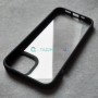 Стеклянный чехол для Apple iPhone 13 с силиконовыми гранями iPaky, черный