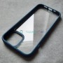 Стеклянный чехол для Apple iPhone 13 с силиконовыми гранями iPaky, синий
