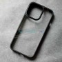 Стеклянный чехол для Apple iPhone 13 Pro с силиконовыми гранями iPaky, черный
